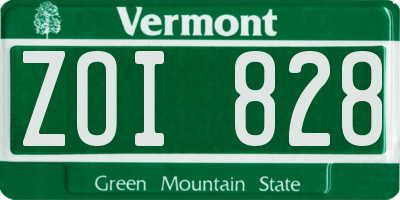 VT license plate ZOI828