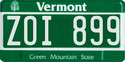 VT license plate ZOI899
