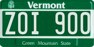 VT license plate ZOI900