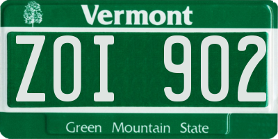 VT license plate ZOI902