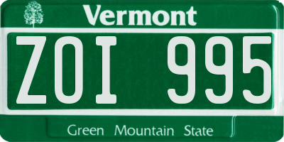 VT license plate ZOI995