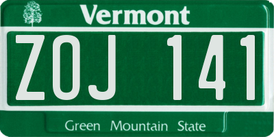 VT license plate ZOJ141