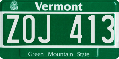 VT license plate ZOJ413