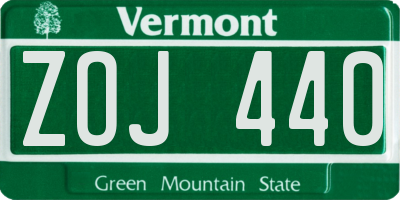 VT license plate ZOJ440