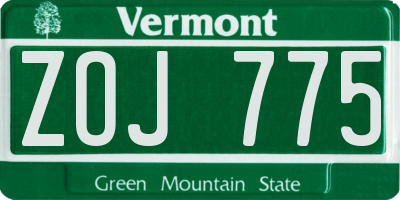 VT license plate ZOJ775
