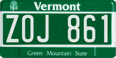 VT license plate ZOJ861
