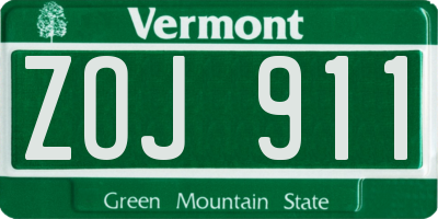 VT license plate ZOJ911