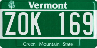 VT license plate ZOK169