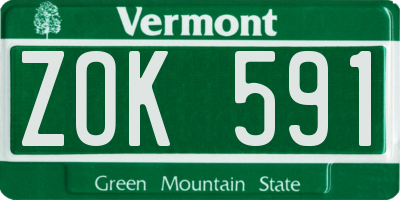 VT license plate ZOK591