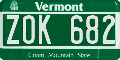 VT license plate ZOK682