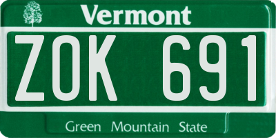 VT license plate ZOK691