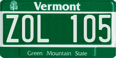VT license plate ZOL105