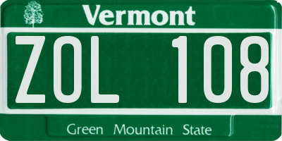 VT license plate ZOL108