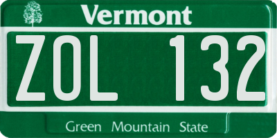 VT license plate ZOL132