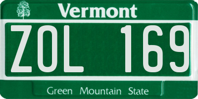 VT license plate ZOL169