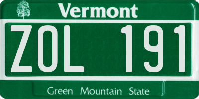 VT license plate ZOL191