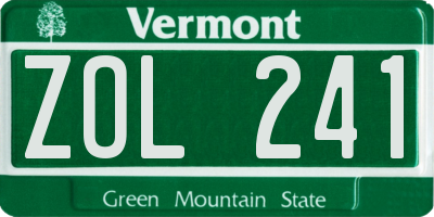 VT license plate ZOL241