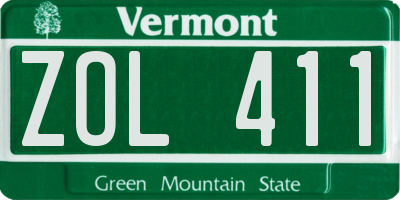 VT license plate ZOL411