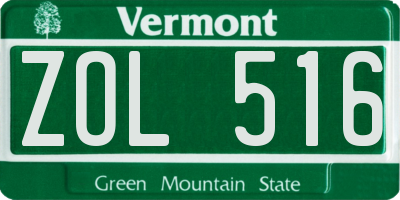 VT license plate ZOL516