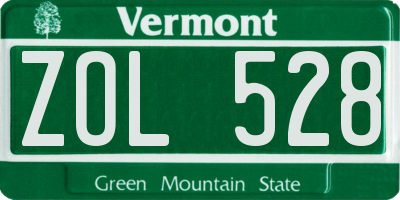 VT license plate ZOL528