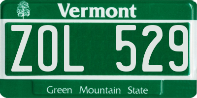 VT license plate ZOL529