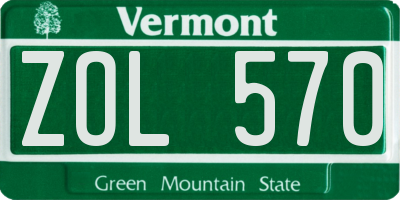 VT license plate ZOL570