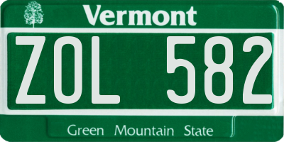 VT license plate ZOL582