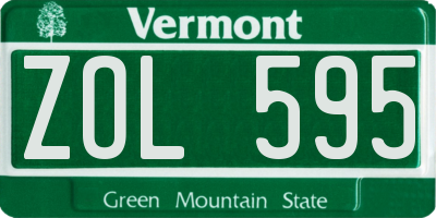 VT license plate ZOL595