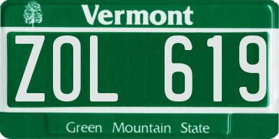 VT license plate ZOL619