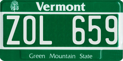 VT license plate ZOL659