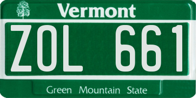 VT license plate ZOL661