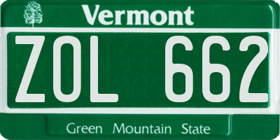 VT license plate ZOL662