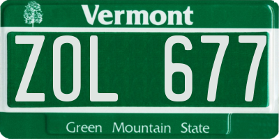 VT license plate ZOL677