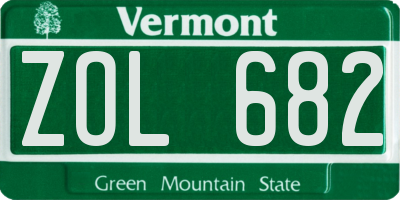 VT license plate ZOL682