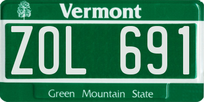 VT license plate ZOL691
