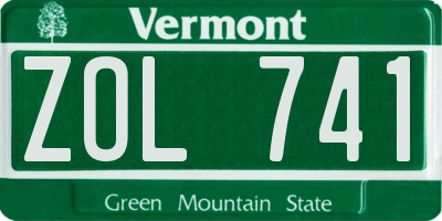 VT license plate ZOL741