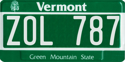 VT license plate ZOL787