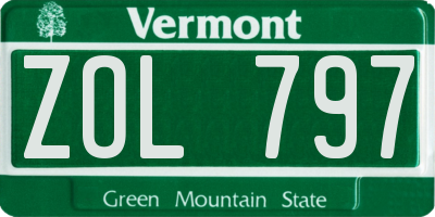 VT license plate ZOL797