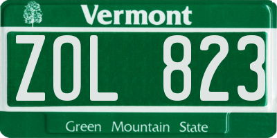 VT license plate ZOL823