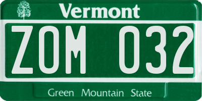 VT license plate ZOM032