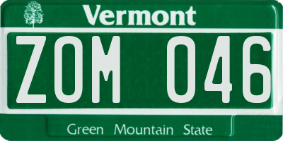 VT license plate ZOM046