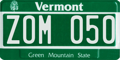VT license plate ZOM050