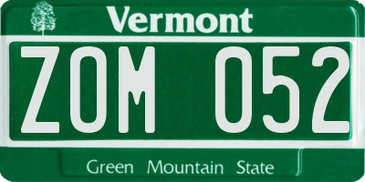 VT license plate ZOM052