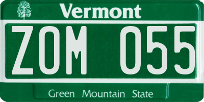 VT license plate ZOM055