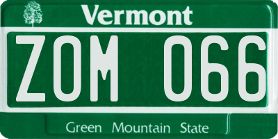 VT license plate ZOM066