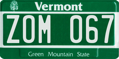 VT license plate ZOM067