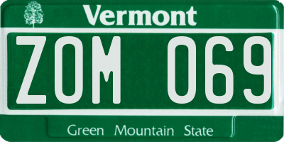 VT license plate ZOM069