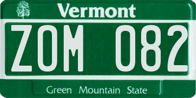 VT license plate ZOM082