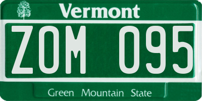 VT license plate ZOM095