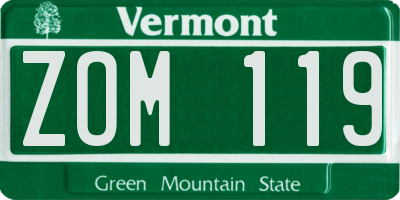 VT license plate ZOM119